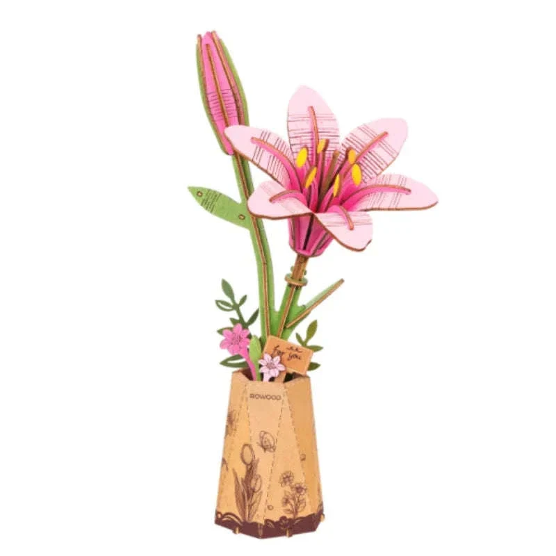 3D Wooden Puzzle Flowers Bouquet Craft Kit - Image 16