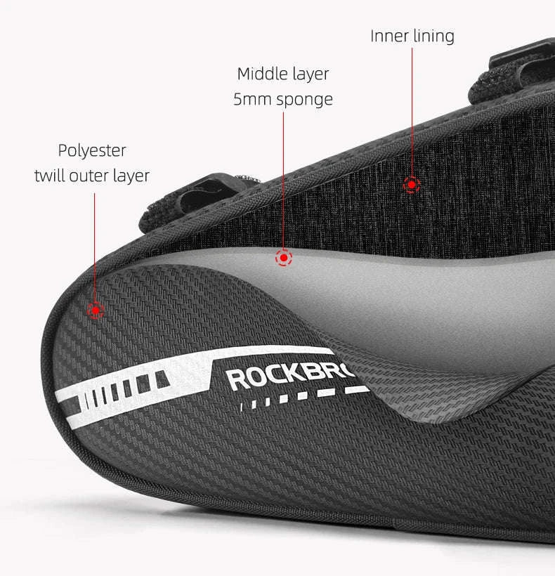ROCKBROS 1.2L Bike Frame Triangle Bag Rainproof Reflective - Image 12