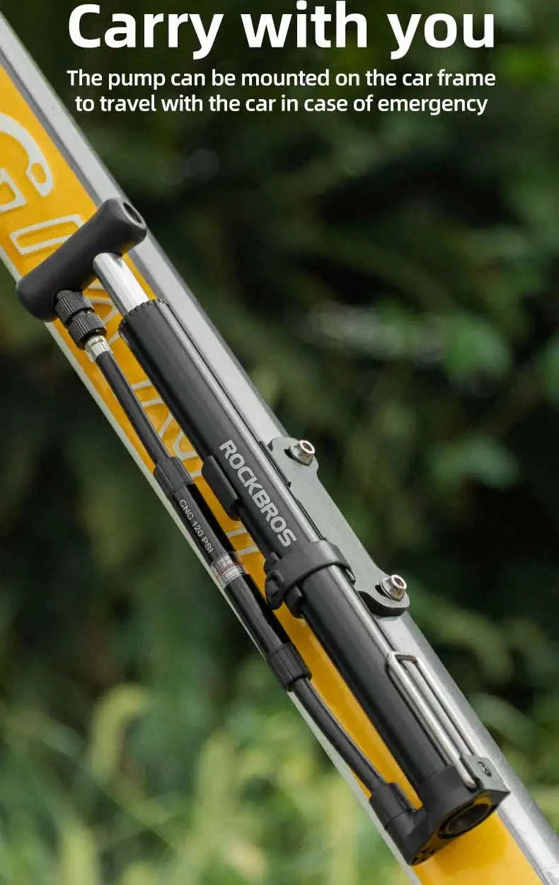 Portable Bike Pump 120 PSI with Gauge for Presta & Schrader Valves - Image 11