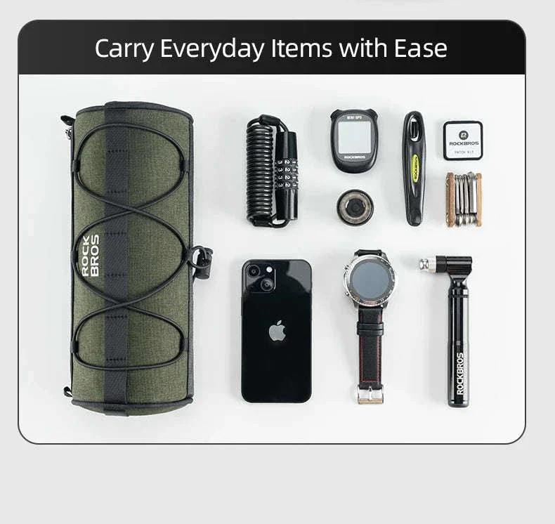 2L Bicycle Handlebar Bag with Shoulder Strap & 3-Point Mount - Image 11