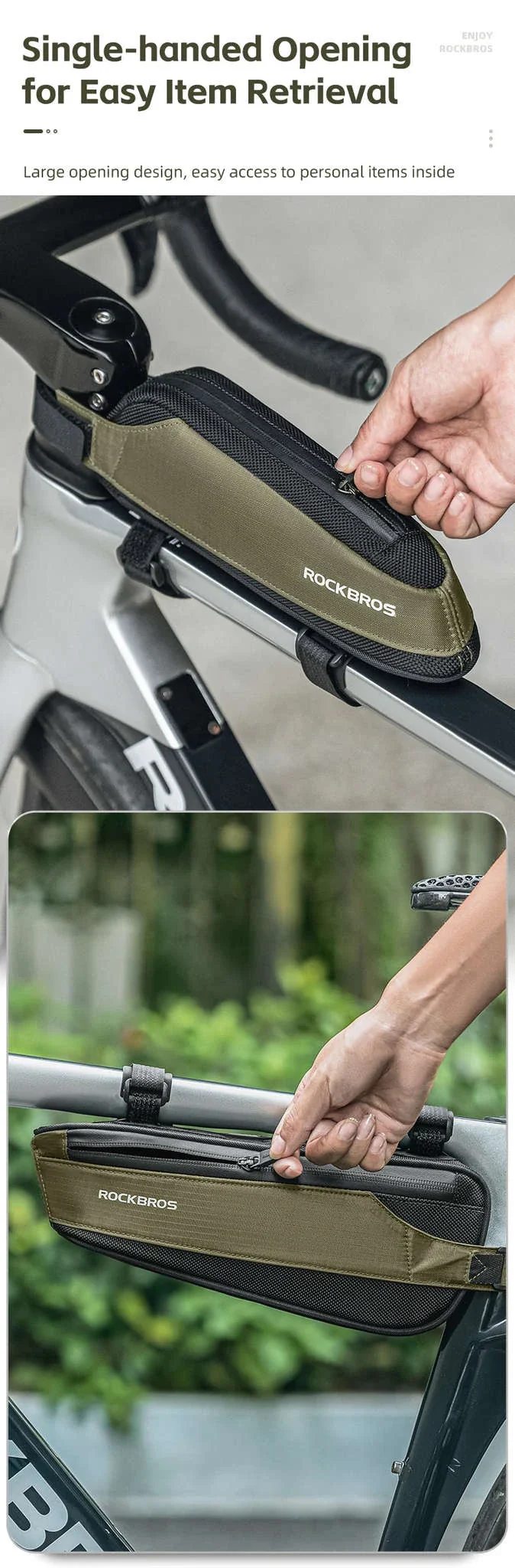 Bike Top Tube Bag Rainproof Nylon Frame Storage - Image 11