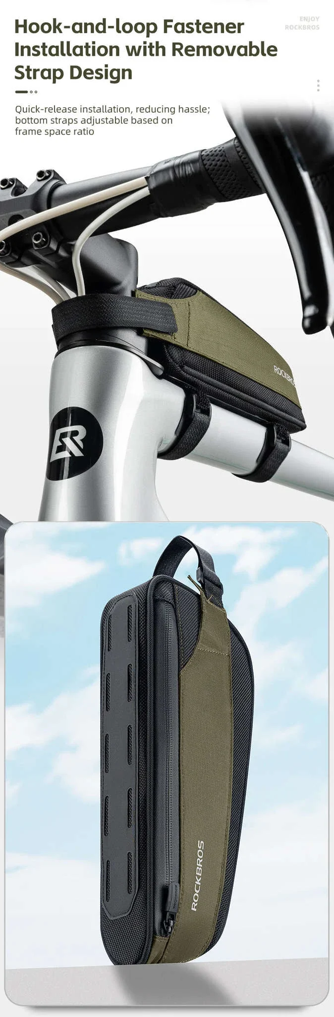 Bike Top Tube Bag Rainproof Nylon Frame Storage - Image 14
