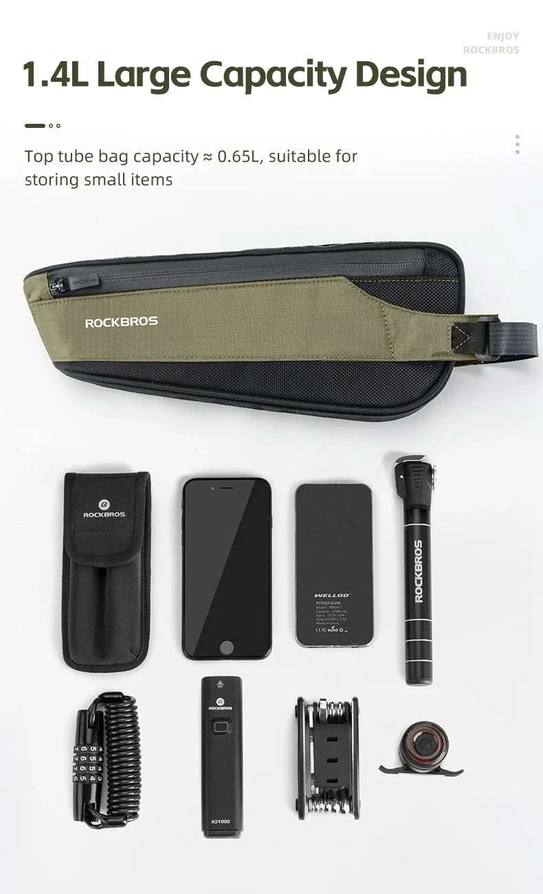 Bike Top Tube Bag Rainproof Nylon Frame Storage - Image 19