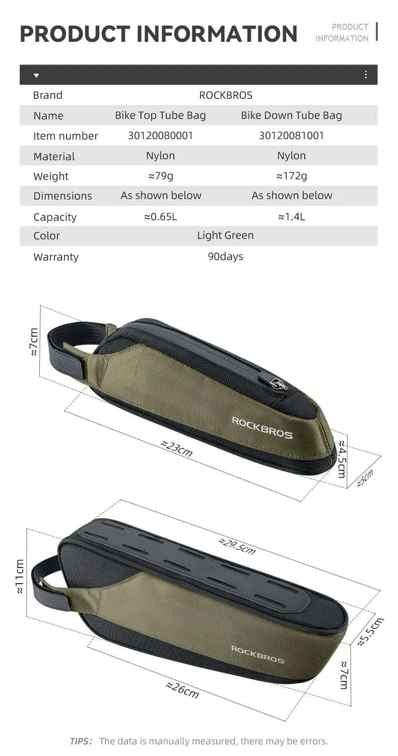 Bike Top Tube Bag Rainproof Nylon Frame Storage - Image 7