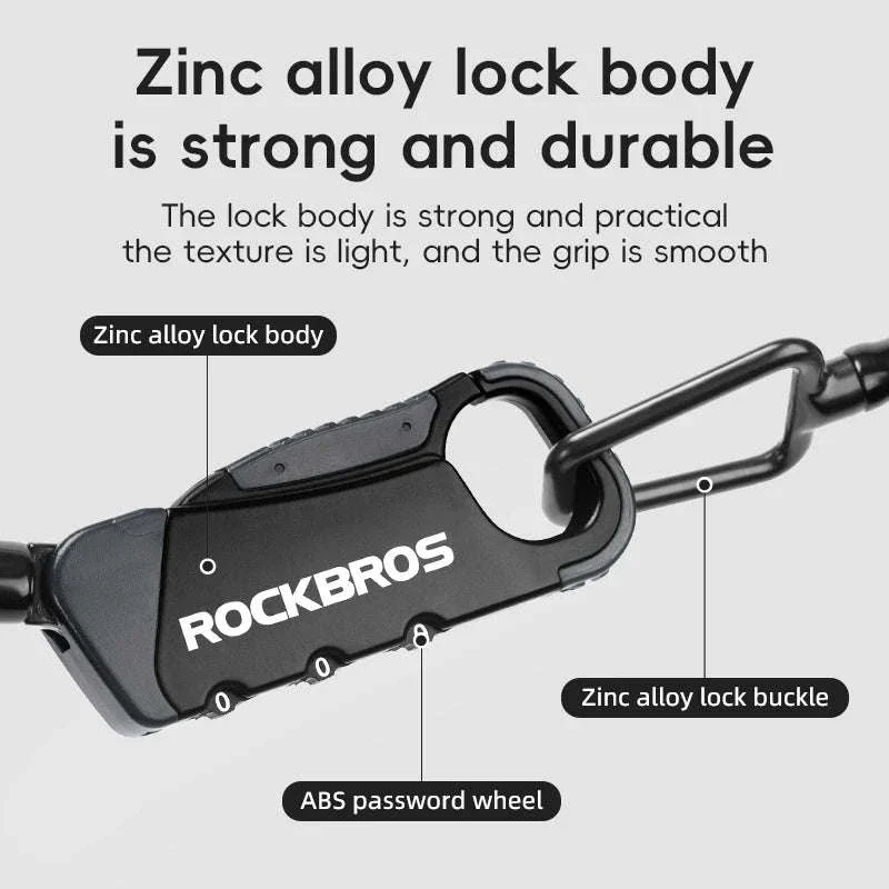 3-Digit Bicycle Cable Lock, 120cm Anti-Theft Lock - Image 3