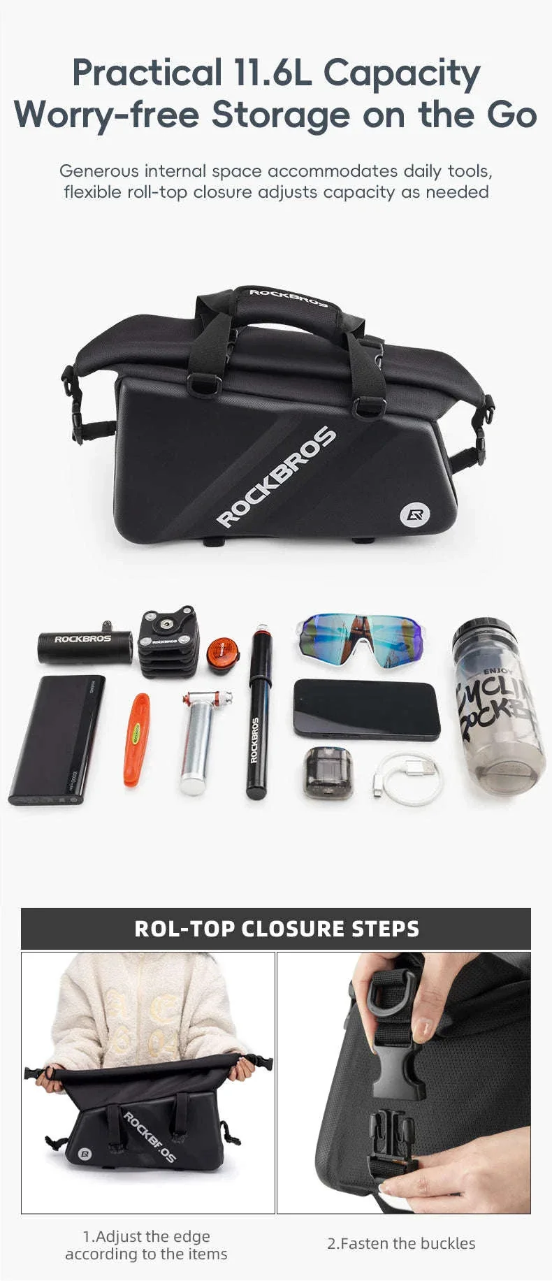 11.6L Bicycle Rear Pannier Bag Double Side Rainproof Storage - Image 10