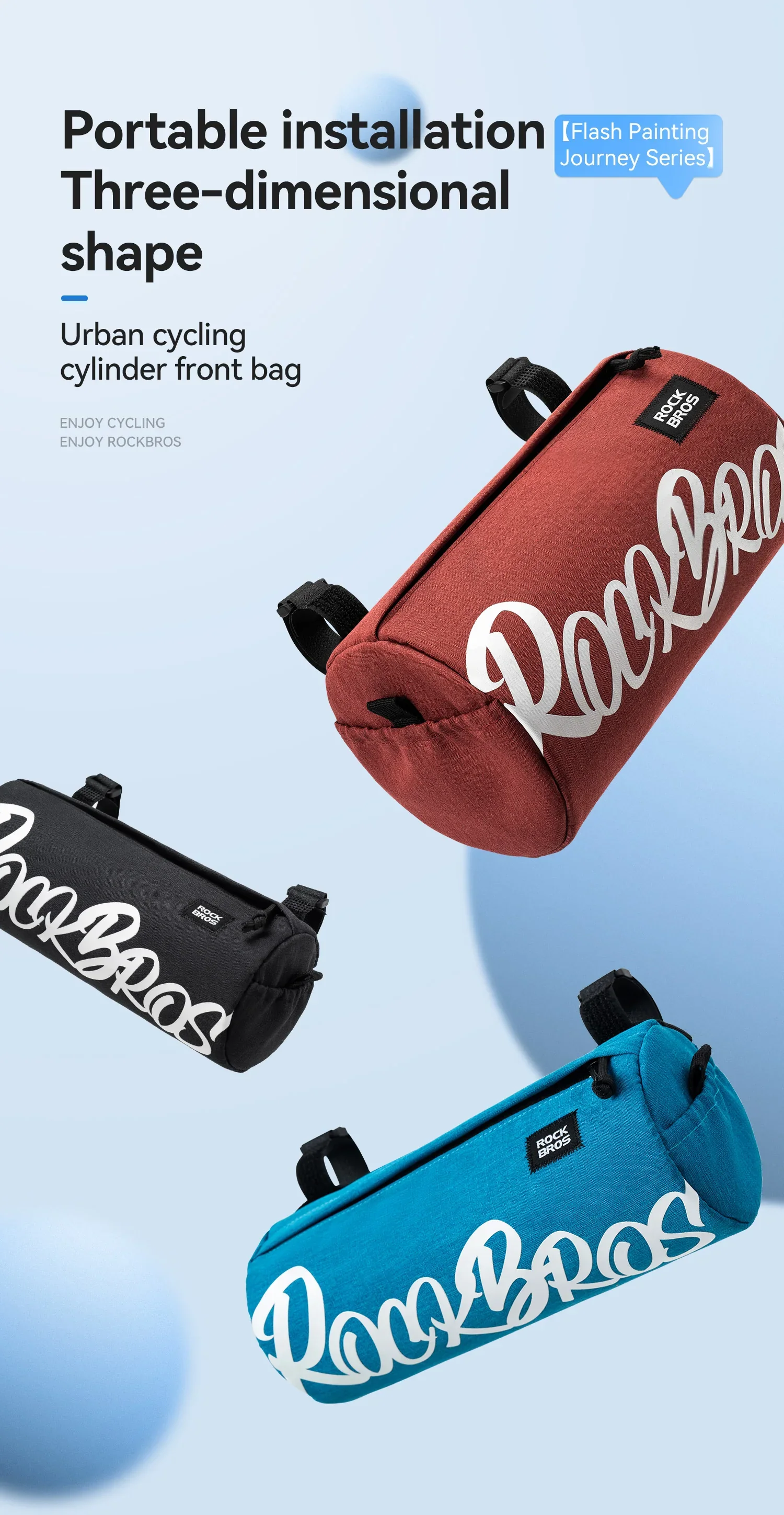 Waterproof Bicycle Cylinder Pannier Bag Adjustable Bike Storage Pack - Image 8