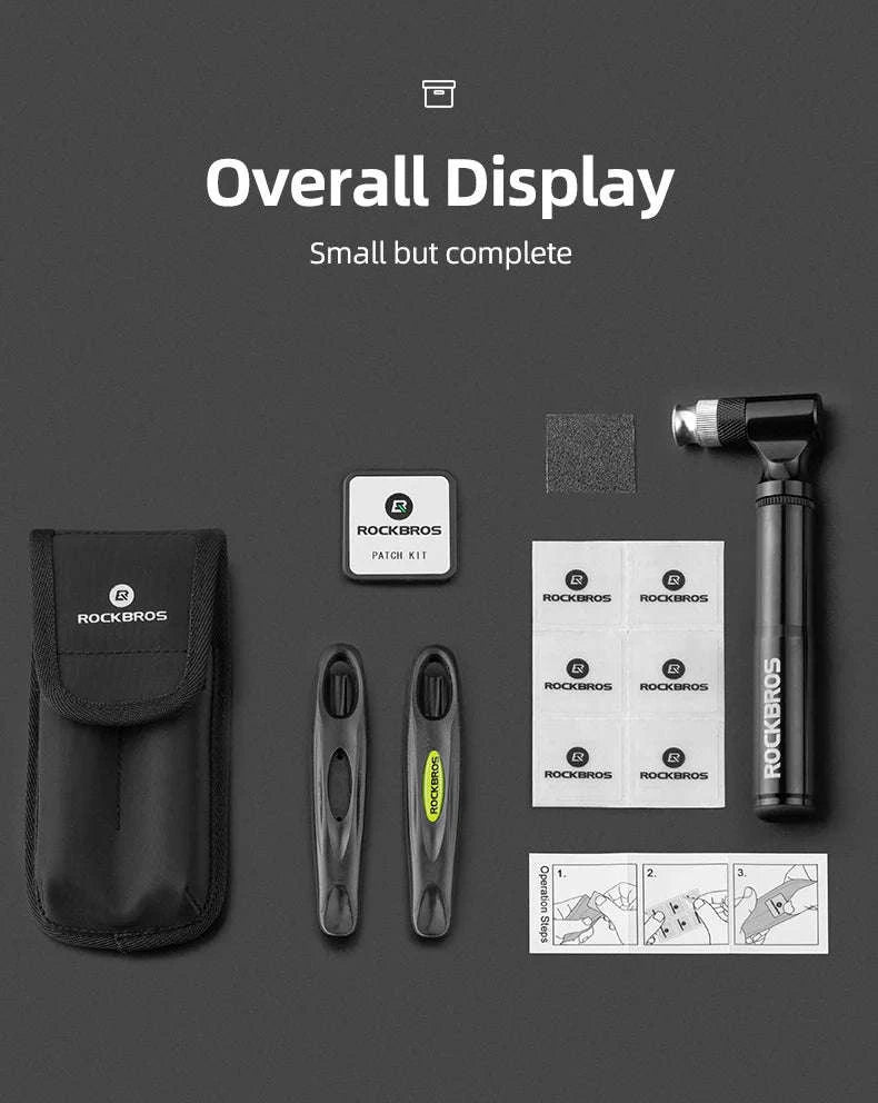 Bicycle Flat Tire Repair Kit with 130PSI Pump & Patch Set - Image 18