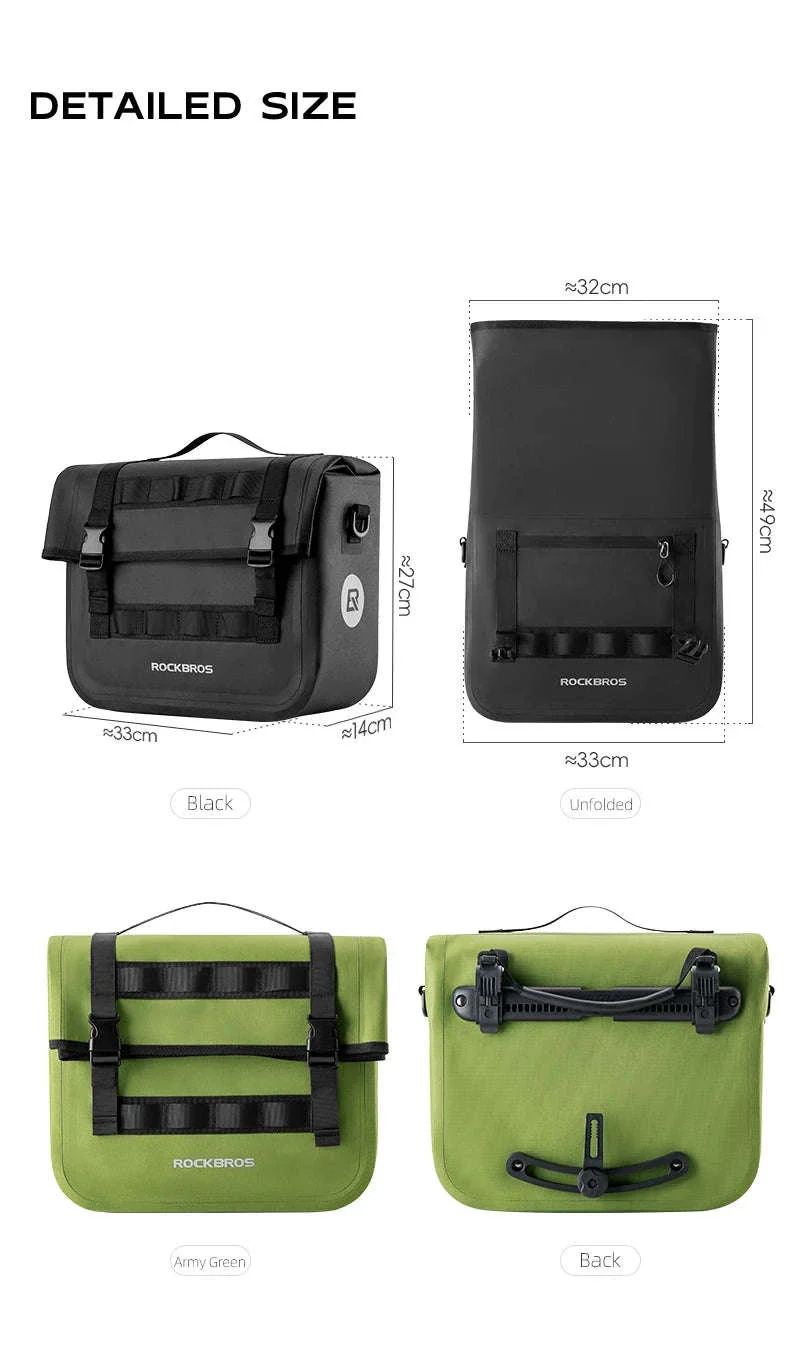 15L Bicycle Front & Fork Waterproof Bag Saddle Storage Pack - Image 16