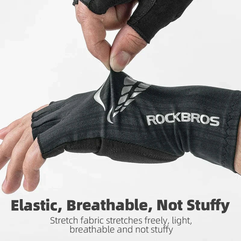 Shock-Absorbing Half Finger Cycling Gloves Breathable Grip - Image 2