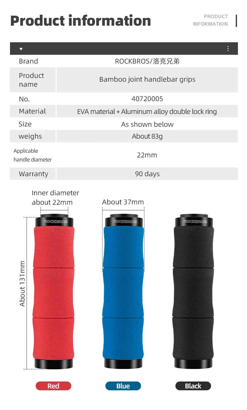 Bicycle Handlebar Grips 22mm EVA Shock-Absorbing Lock-On Pair - Image 8