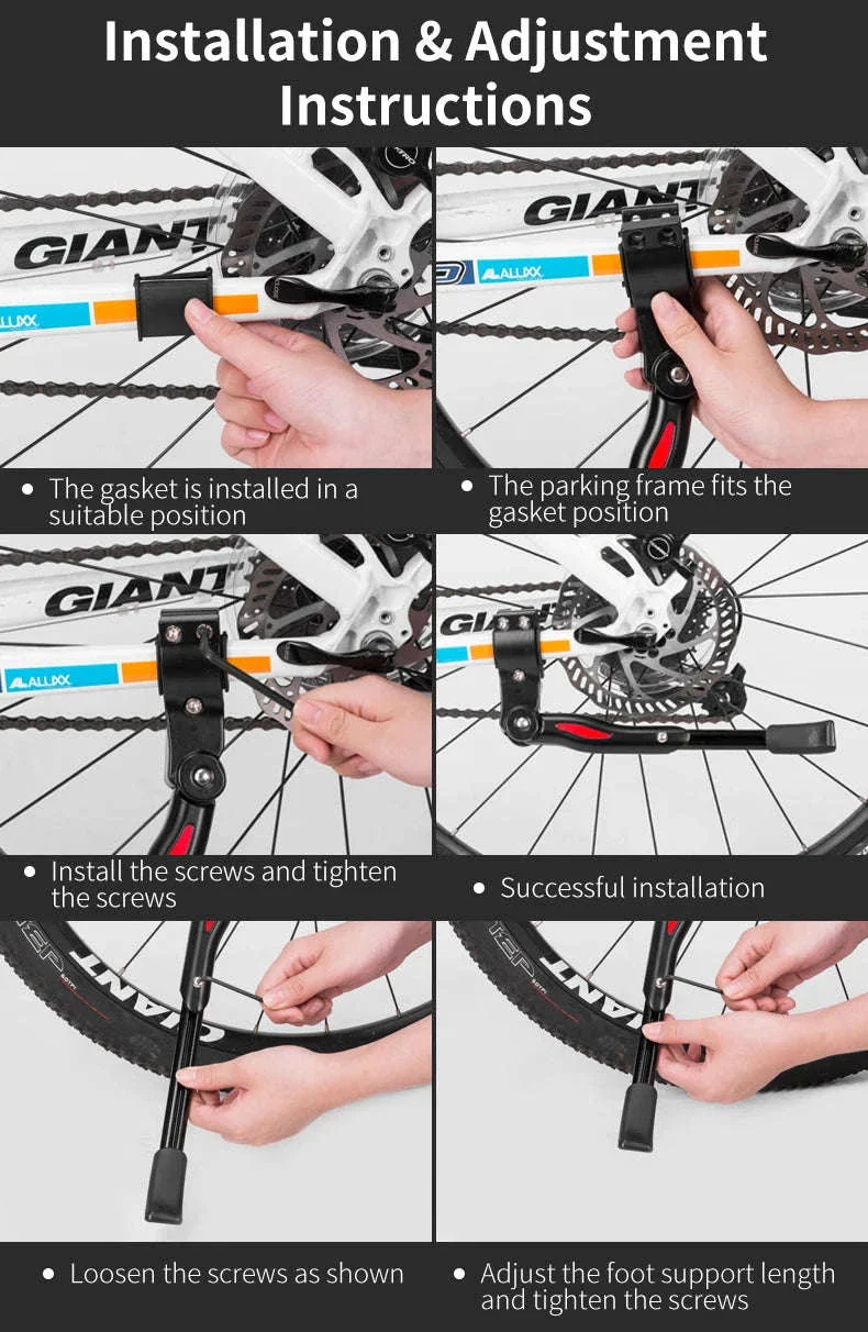 Adjustable Bicycle Kickstand Aluminum Alloy Stable Bike Support Stand - Image 12