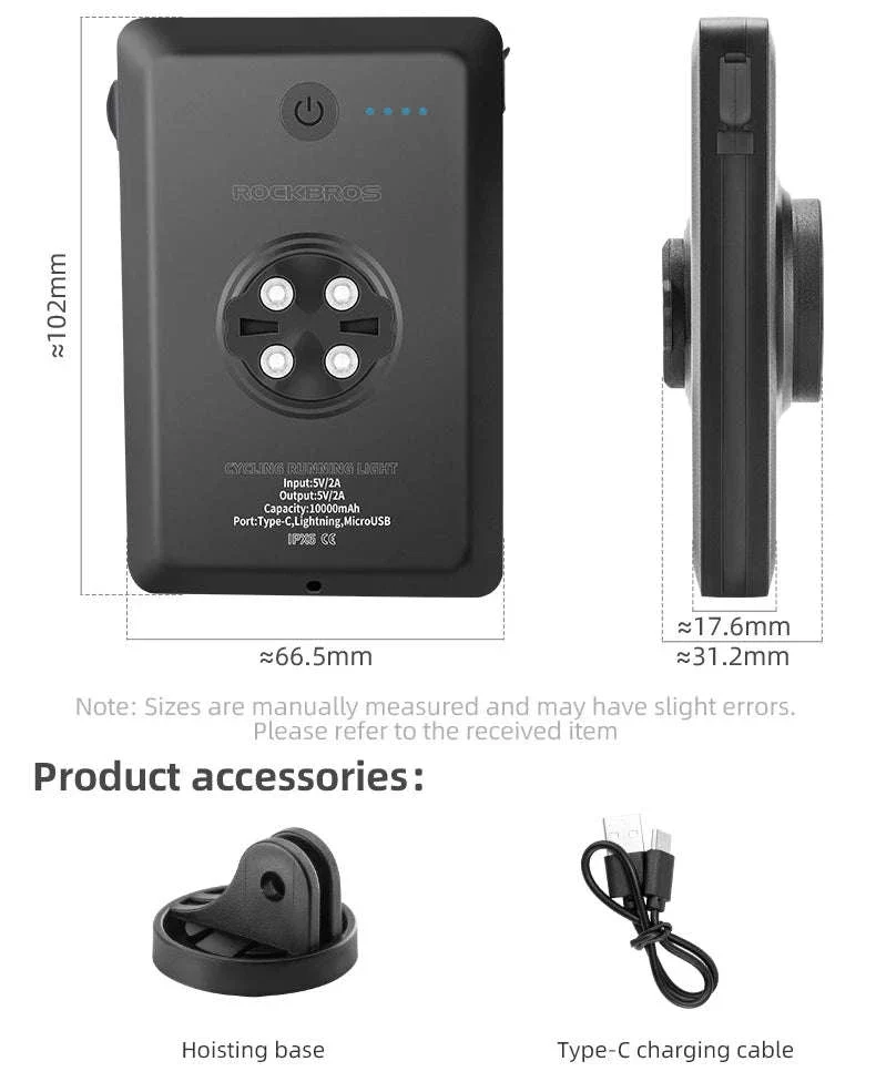 Bicycle Front Light RL-S2, IPX6 Waterproof 10000mAh - Image 9