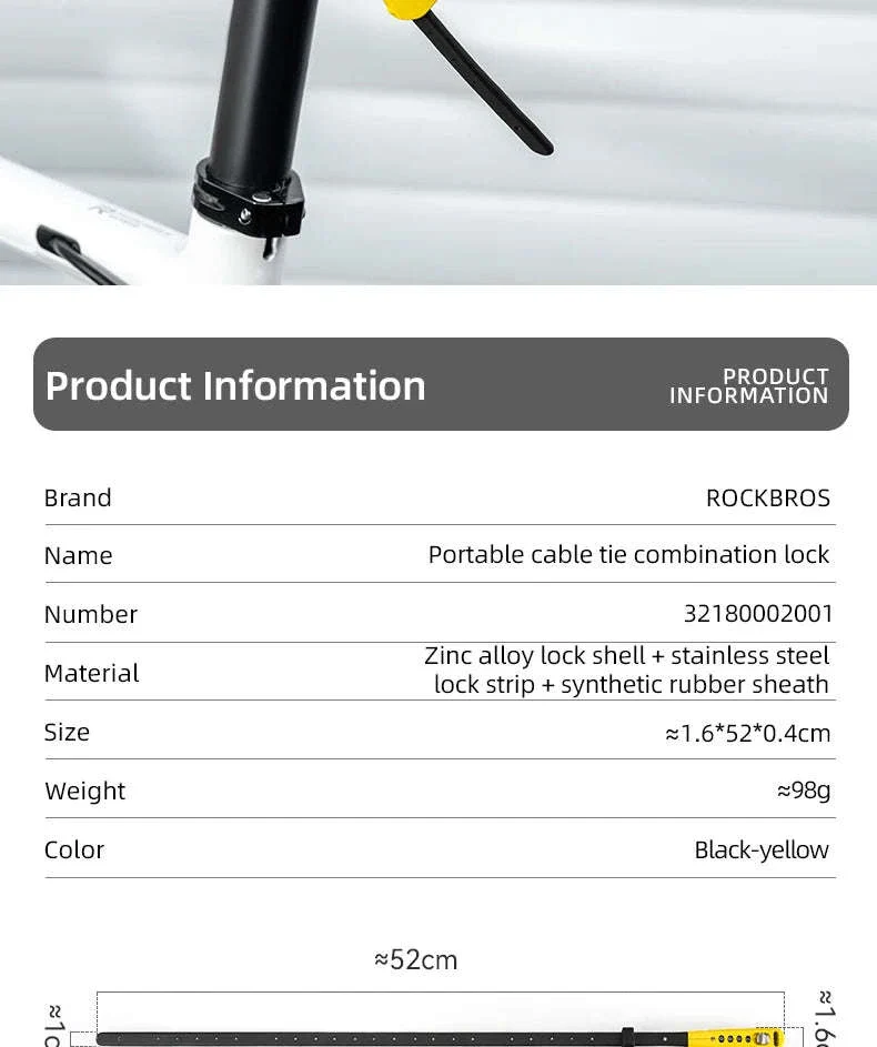 1.5m Cable Lock for Bikes, E-Bikes and Helmets - Image 8