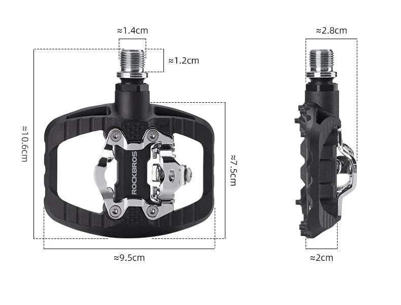 2-in-1 Bike Pedals Flat & Clipless Anti-Slip Platform for Shimano - Image 9
