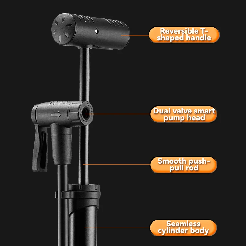 120 PSI Manual Bike Pump with Gauge, Presta Schrader - Image 4