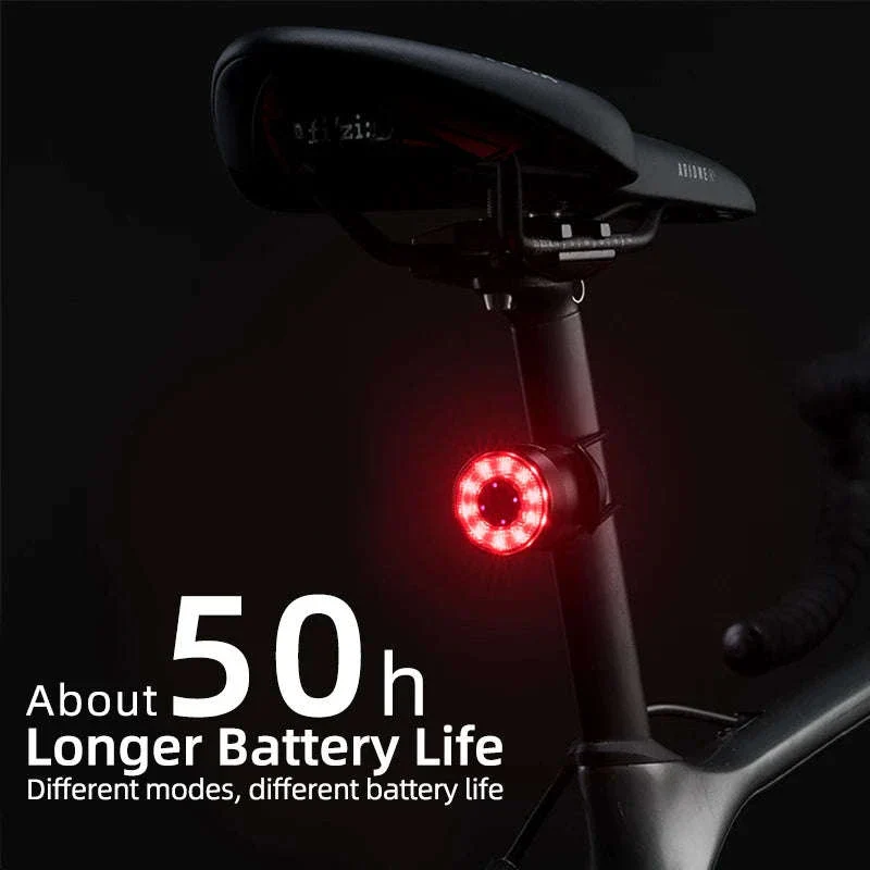 USB Rechargeable Bicycle Rear Light with Smart Sensing & IPX6 Waterproof - Image 2