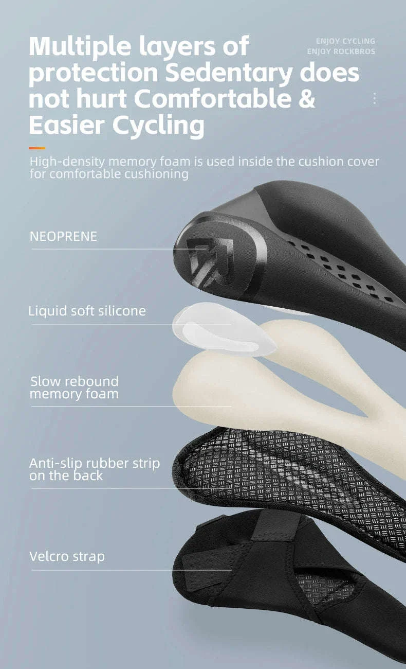 Bicycle Saddle Cover Memory Foam Gel Seat Cushion - Image 10