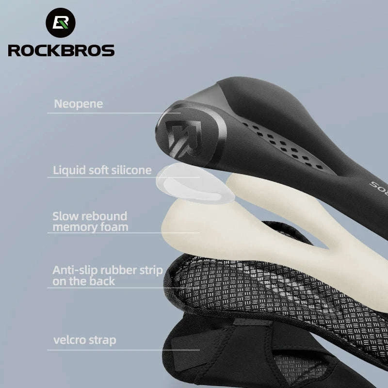 Bicycle Saddle Cover Memory Foam Gel Seat Cushion - Image 4
