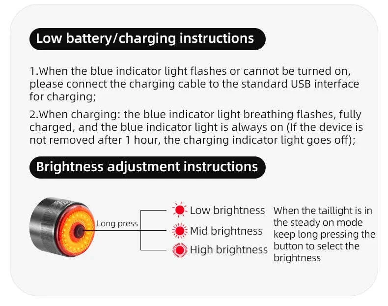 Q5 Mini Smart Auto Brake Sensing Bike Tail Light - Image 13