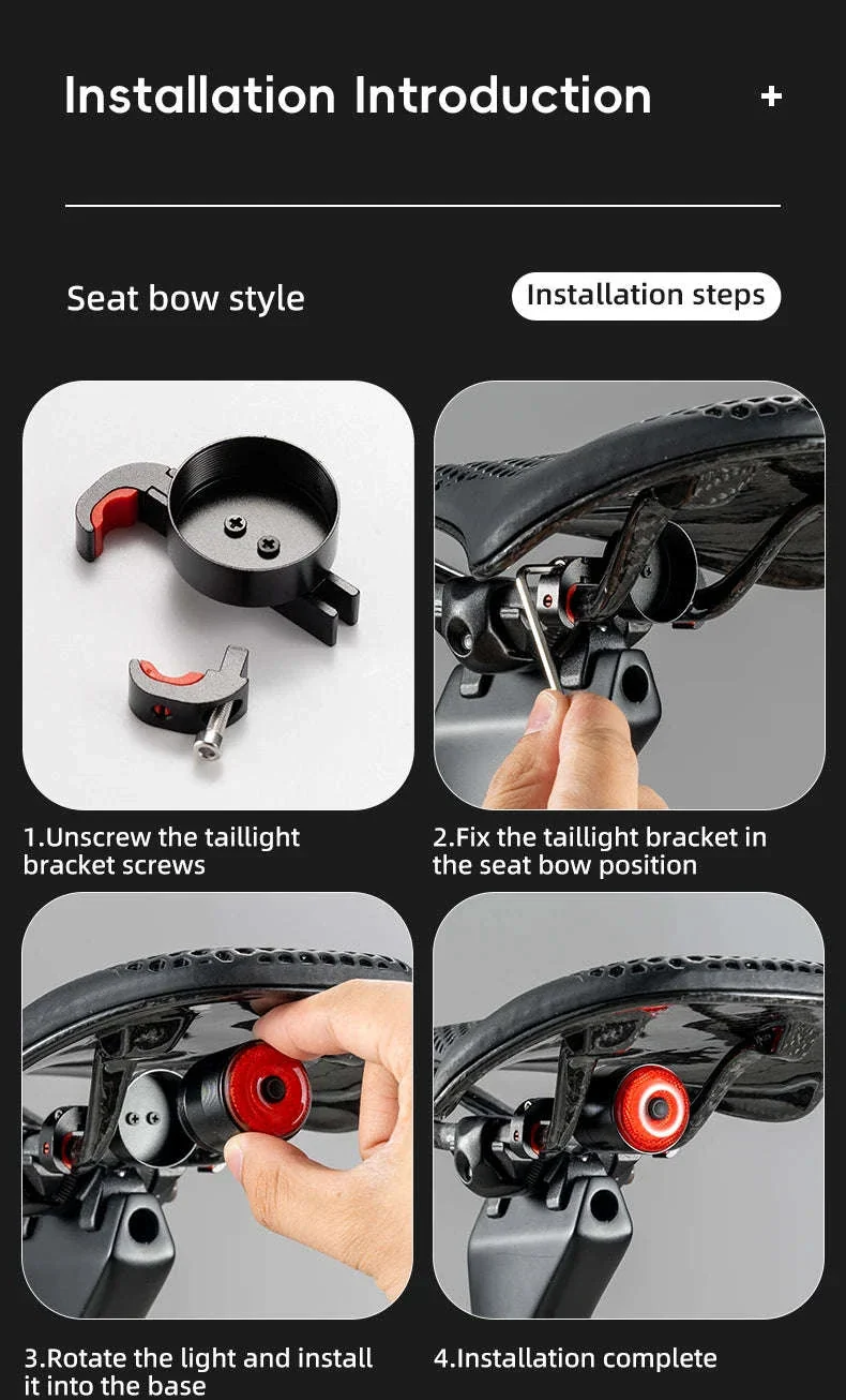 Q5 Mini Smart Auto Brake Sensing Bike Tail Light - Image 16