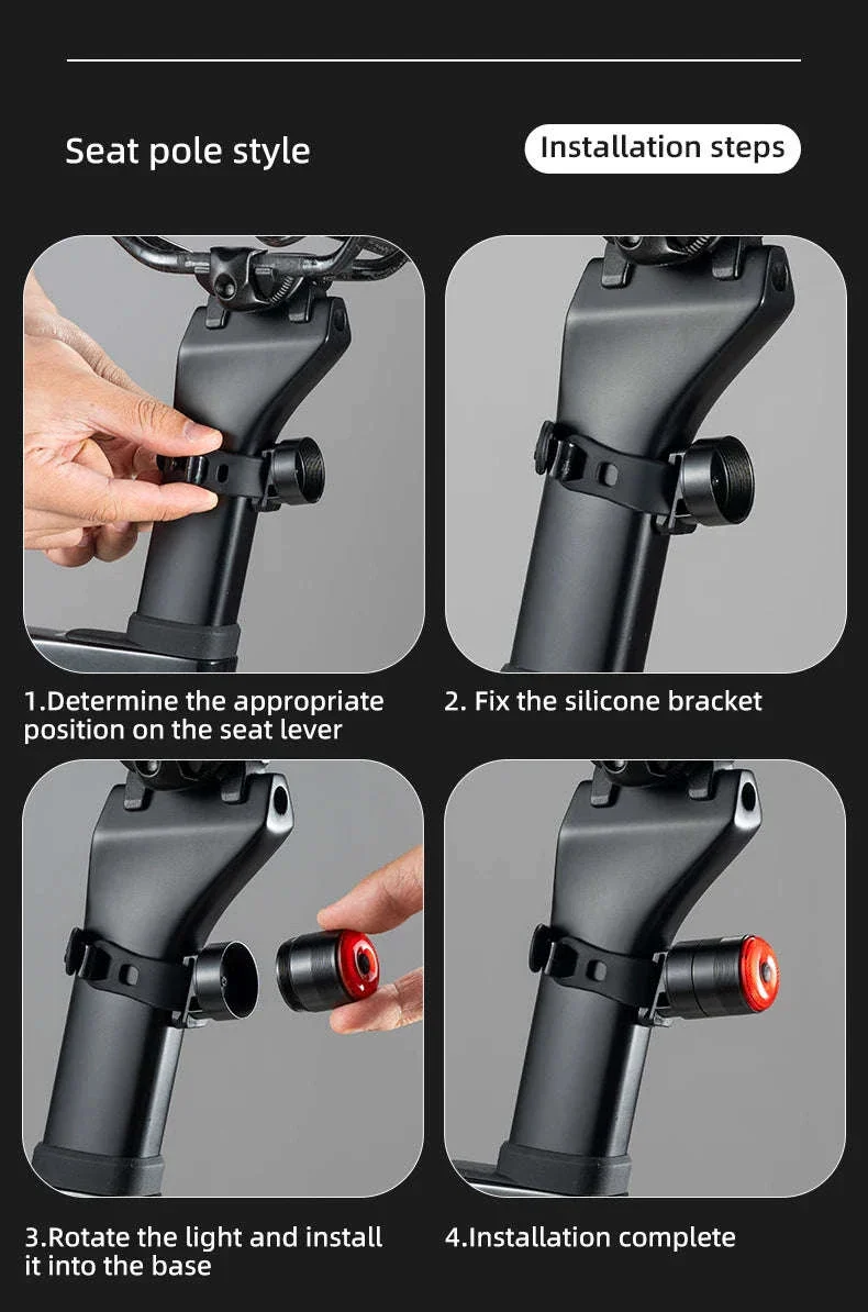 Q5 Mini Smart Auto Brake Sensing Bike Tail Light - Image 17