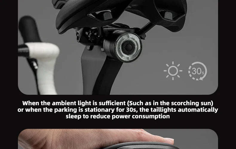 Smart Bike Rear Light with Brake Sensor & 5 Modes USB-C - Image 16