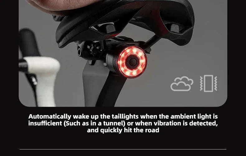 Smart Bike Rear Light with Brake Sensor & 5 Modes USB-C - Image 17