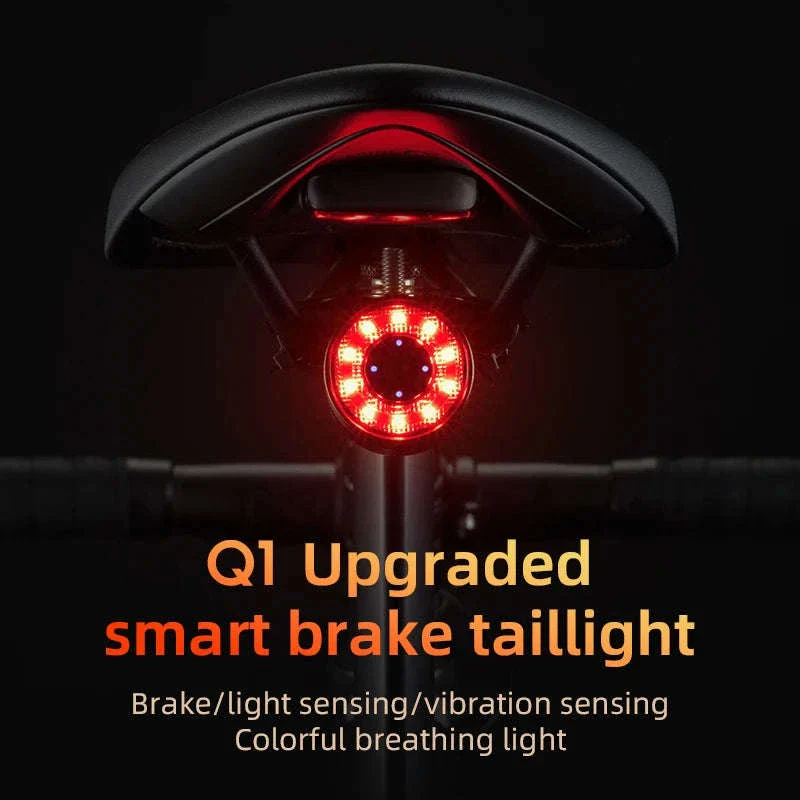 Smart Bike Rear Light with Brake Sensor & 5 Modes USB-C - Image 2