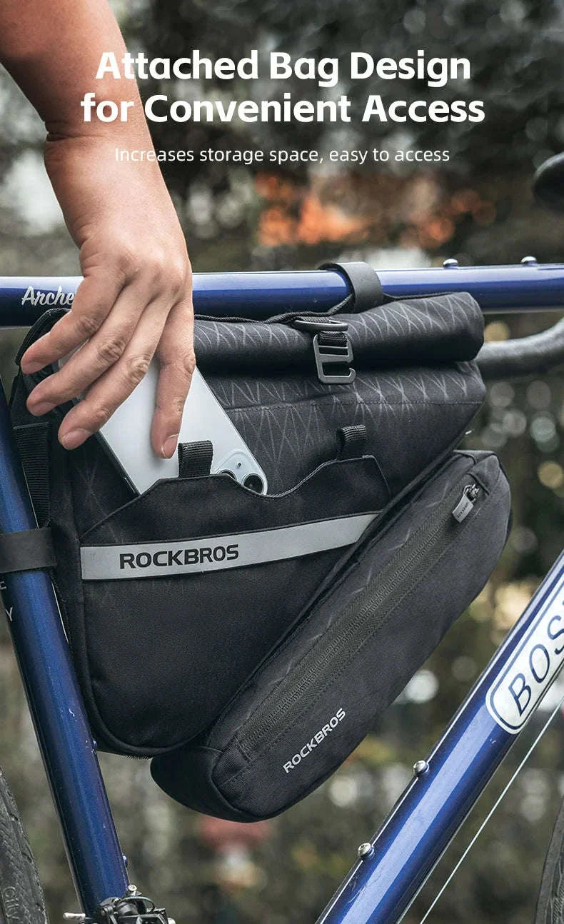 Waterproof Bicycle Triangle Bag 2-in-1 Detachable Bike Storage Pack - Image 10