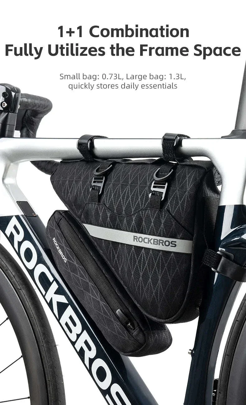 Waterproof Bicycle Triangle Bag 2-in-1 Detachable Bike Storage Pack - Image 11