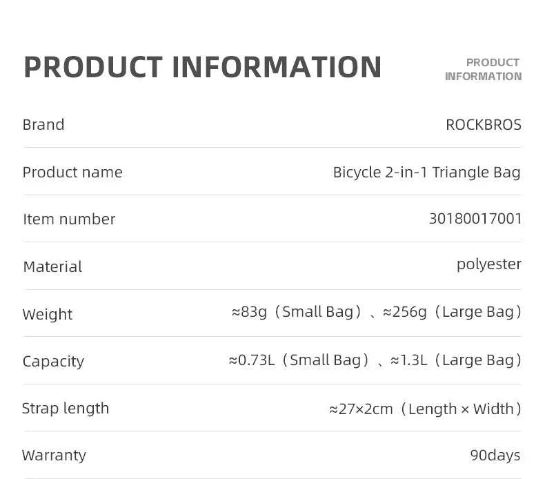 Waterproof Bicycle Triangle Bag 2-in-1 Detachable Bike Storage Pack - Image 8