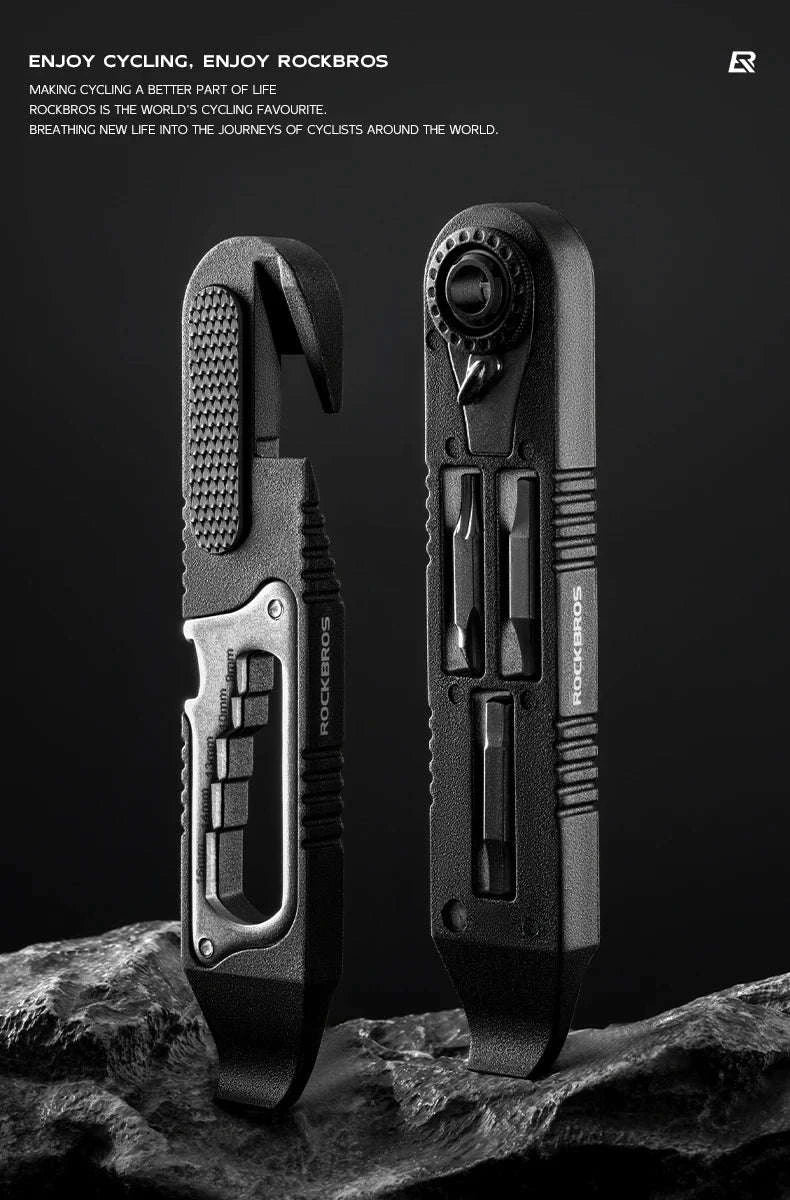 ROCKBROS Bicycle Multi-Tool Kit with Ratchet Wrench & Tire Levers - Image 7
