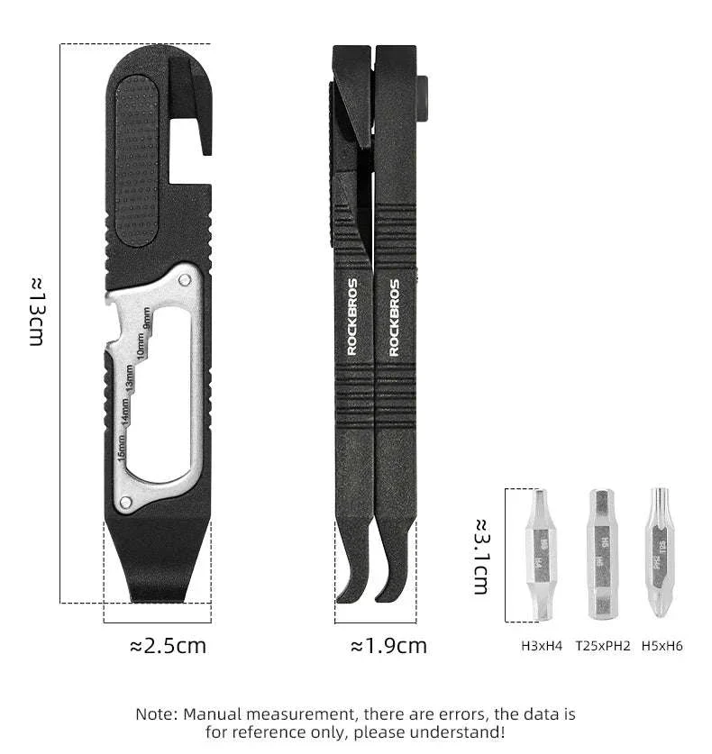 ROCKBROS Bicycle Multi-Tool Kit with Ratchet Wrench & Tire Levers - Image 9