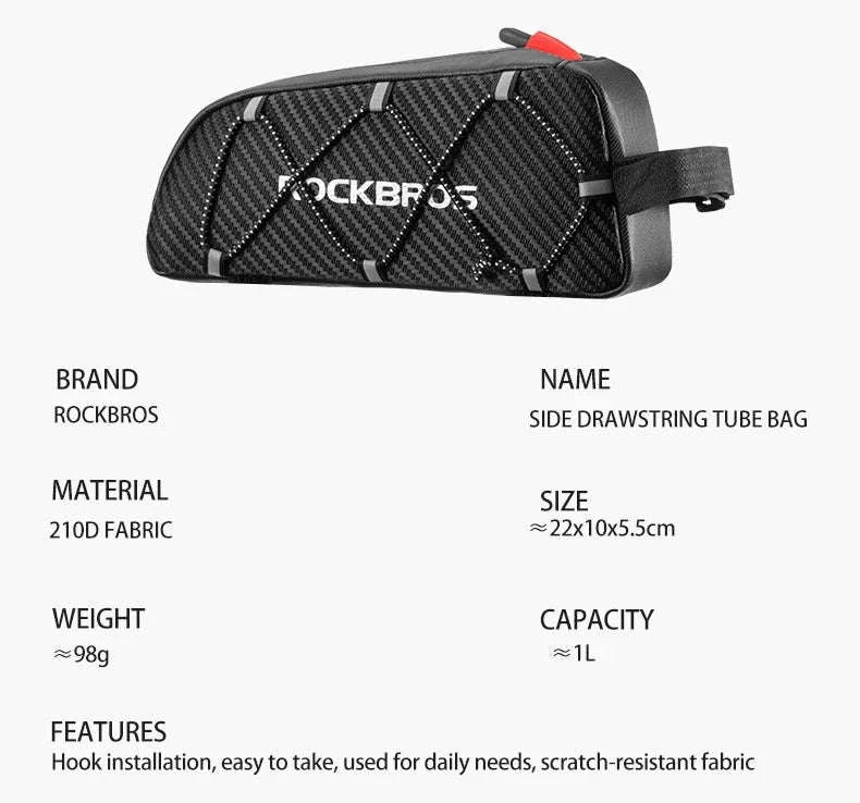 Waterproof Bike Frame Bag 1L Ultralight Front Tube Storage - Image 14