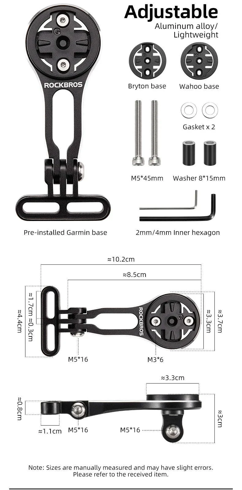 Bike Computer Mount Extension with Front Light Holder Alloy Bracket - Image 22