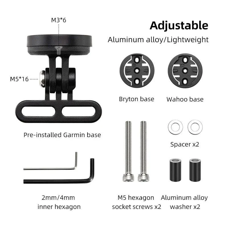 Bike Computer Mount Extension with Front Light Holder Alloy Bracket - Image 23