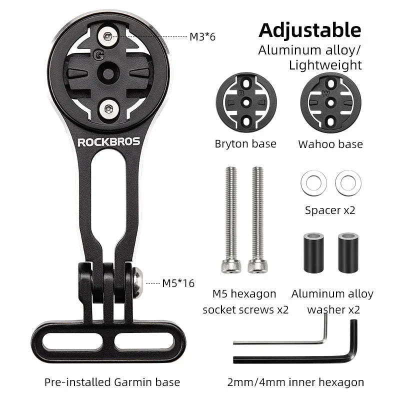 Bike Computer Mount Extension with Front Light Holder Alloy Bracket - Image 25