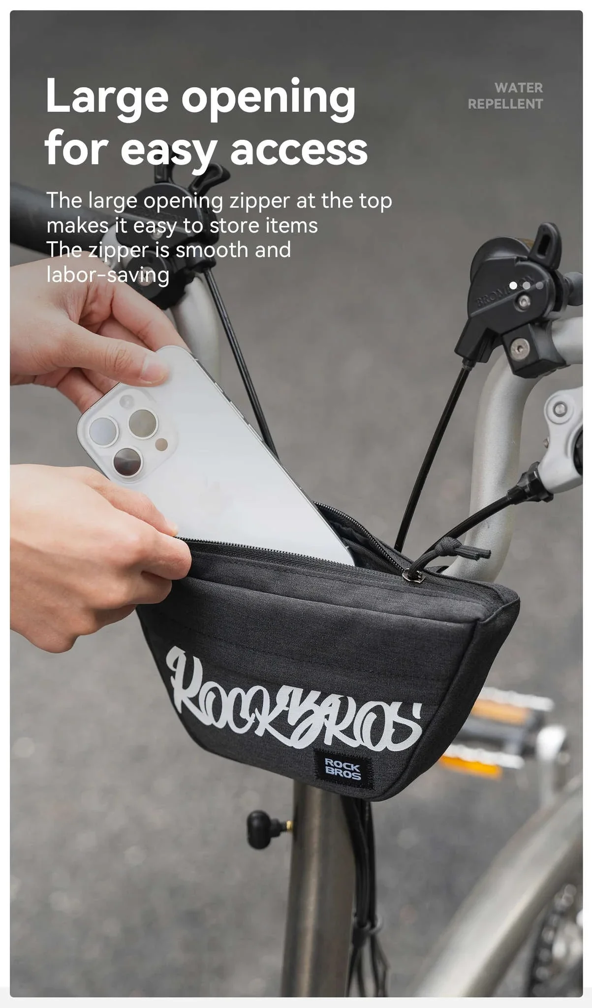 Bike Front Tube Bag 0.7L Rainproof Handlebar Storage for Brompton - Image 12