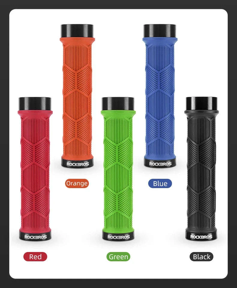 Non-Slip Bike Handlebar Grips with Locking Rings and Reflective Strips - Image 19