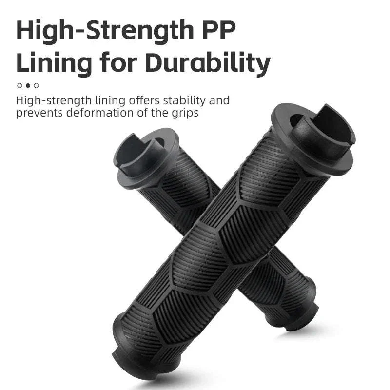 Non-Slip Bike Handlebar Grips with Locking Rings and Reflective Strips - Image 3