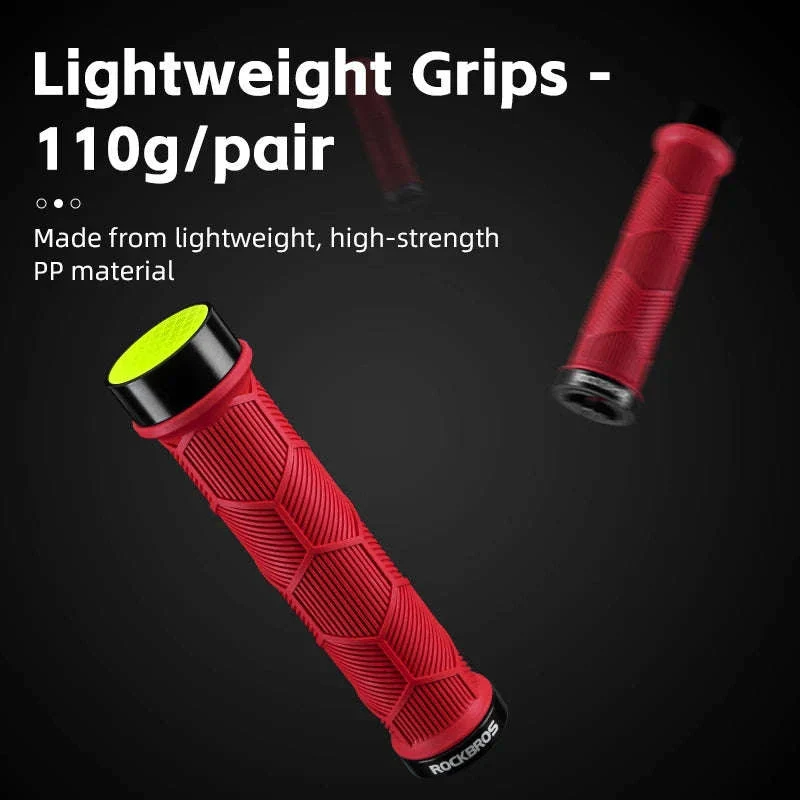 Non-Slip Bike Handlebar Grips with Locking Rings and Reflective Strips - Image 5