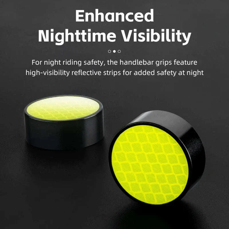 Non-Slip Bike Handlebar Grips with Locking Rings and Reflective Strips - Image 6