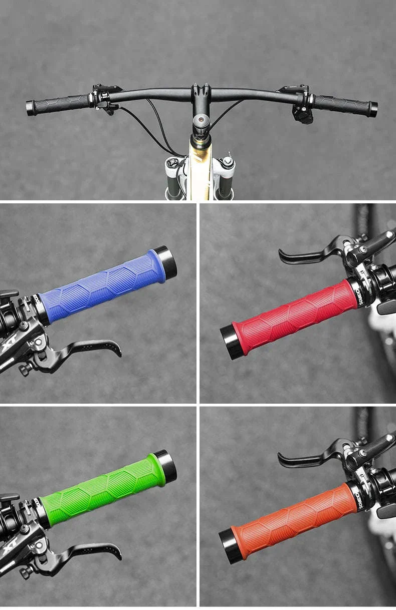 Non-Slip Bike Handlebar Grips with Locking Rings and Reflective Strips - Image 9
