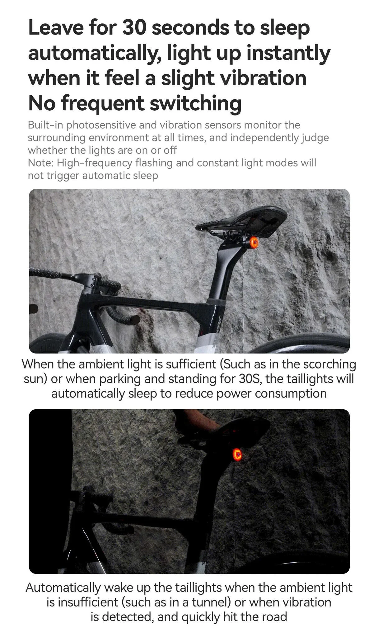 ROCKBROS Smart Bike Tail Light with Brake Sensing & Solar Power - Image 12