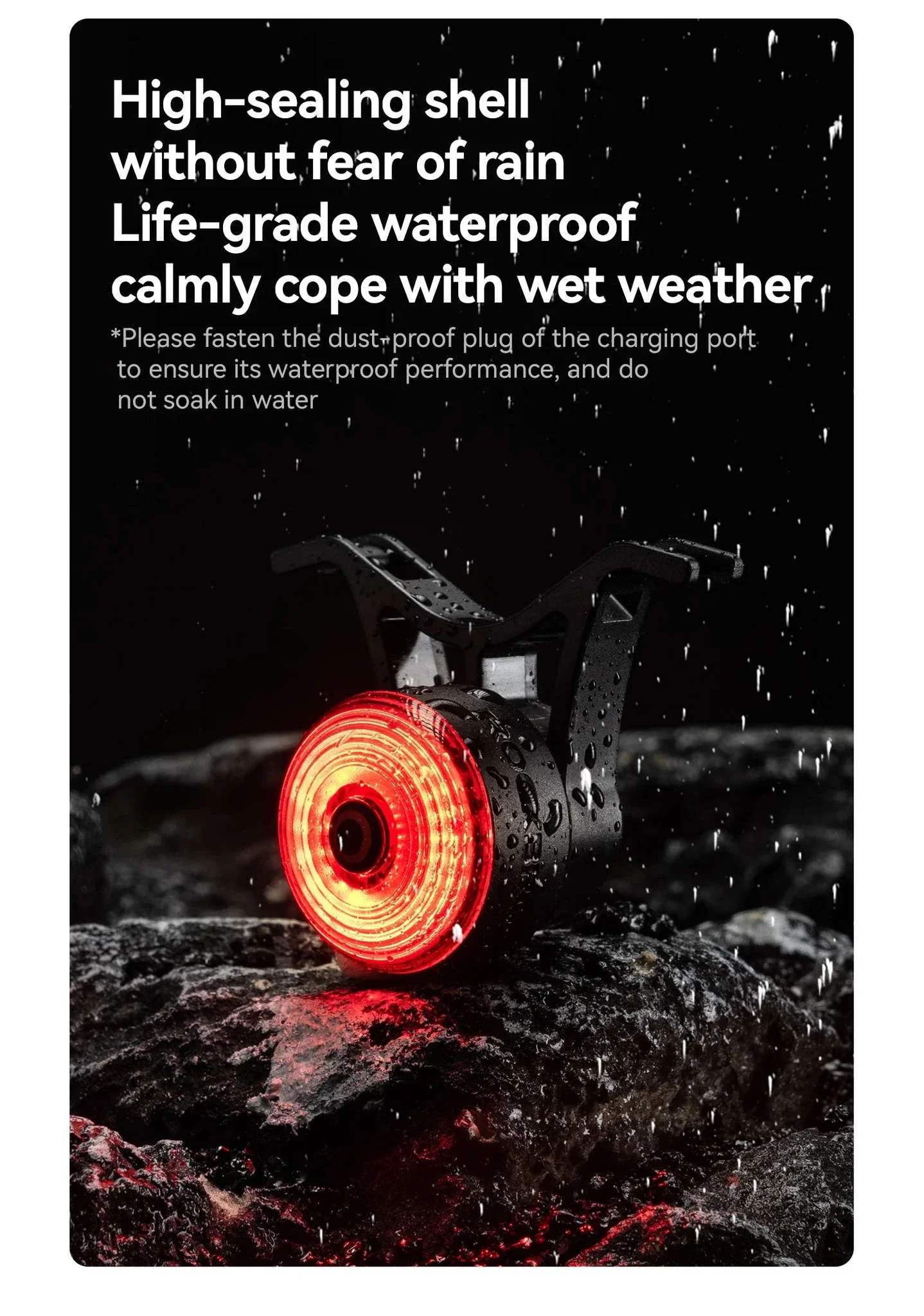 ROCKBROS Smart Bike Tail Light with Brake Sensing & Solar Power - Image 14