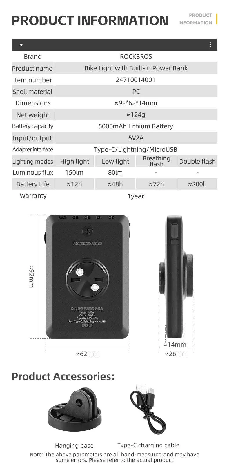Bike Headlight 5000mAh with Digital Display & IPX6 Waterproof - Image 8