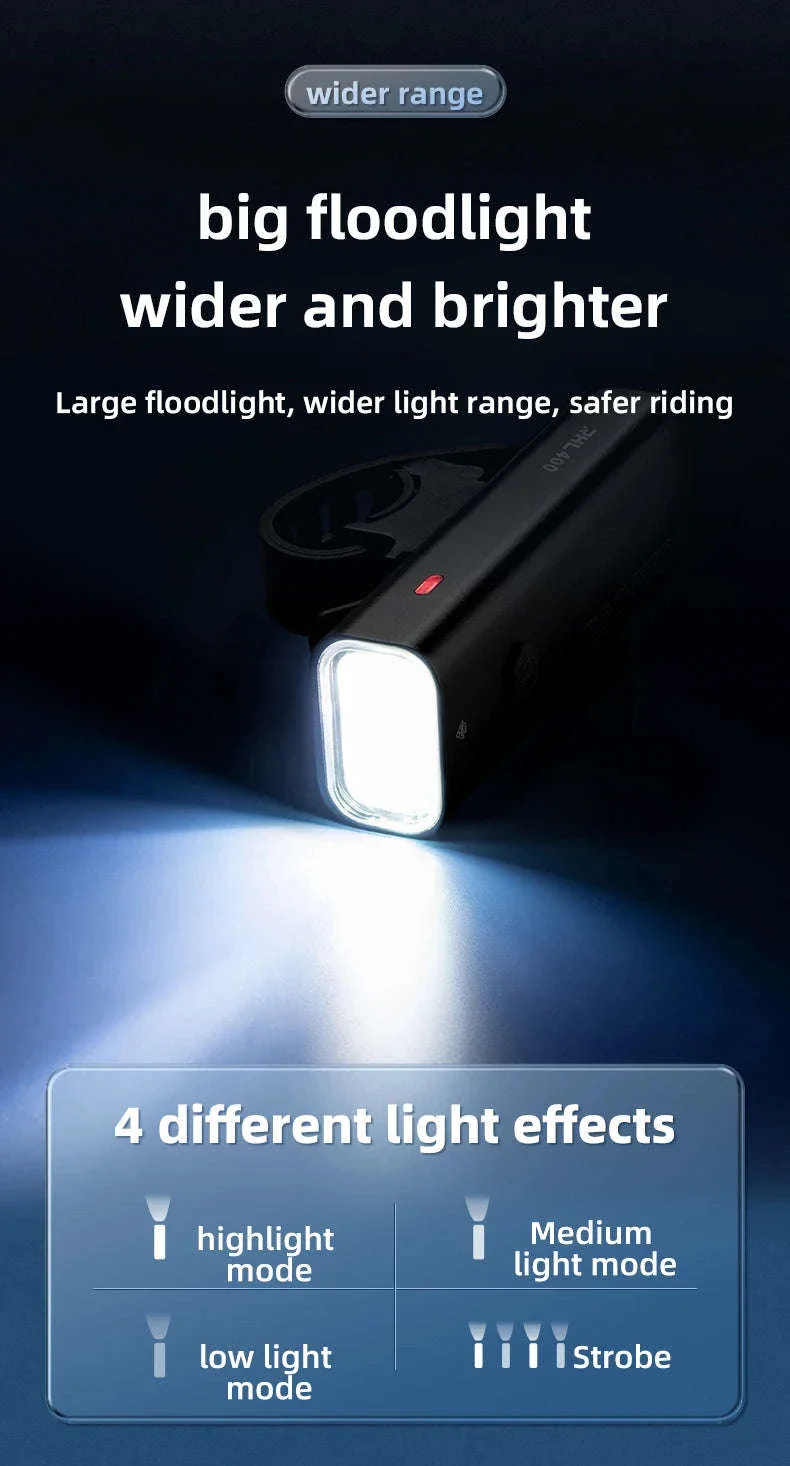 USB-C Rechargeable Bike Light 400–800LM Waterproof Front Headlight - Image 12