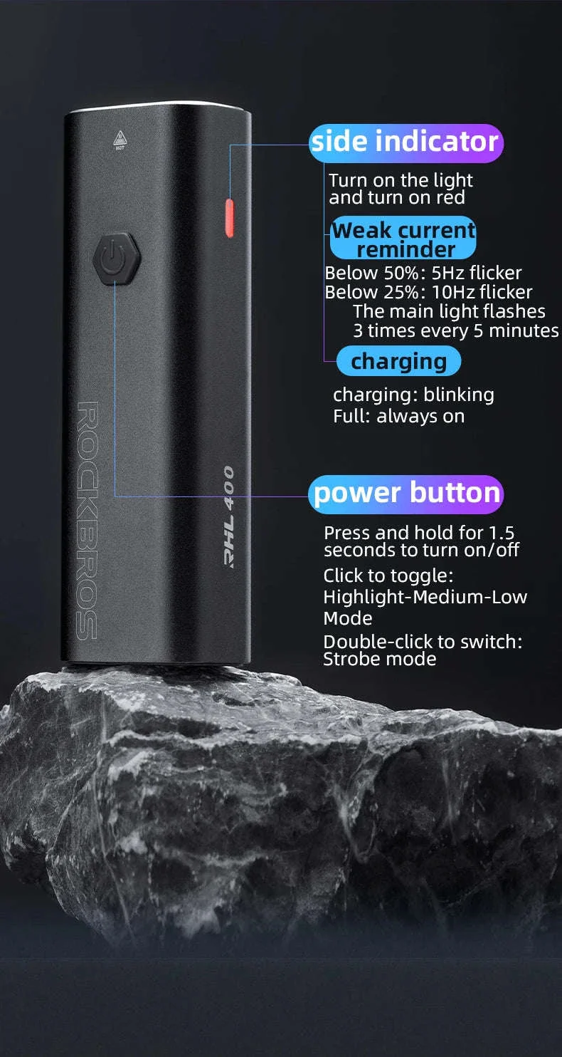 USB-C Rechargeable Bike Light 400–800LM Waterproof Front Headlight - Image 14
