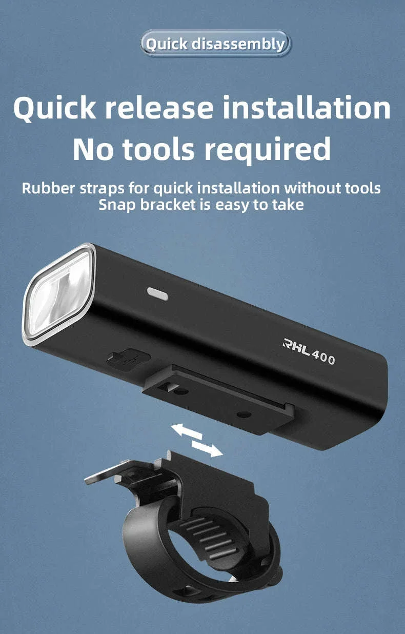 USB-C Rechargeable Bike Light 400–800LM Waterproof Front Headlight - Image 19